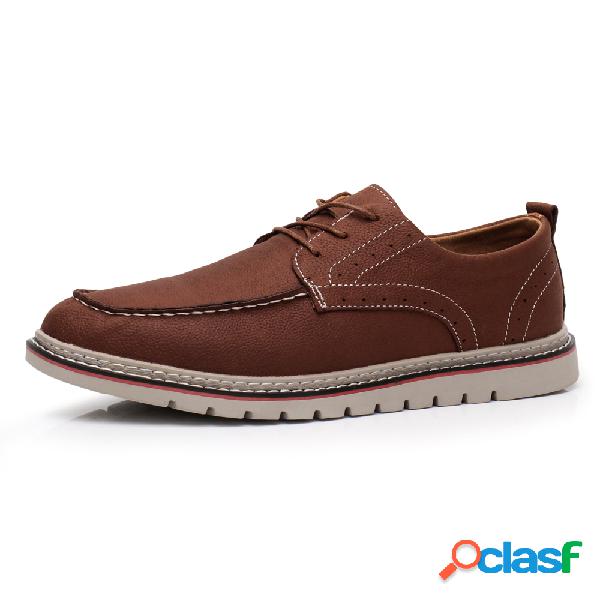 Homens Classic Moc Toe Microfiber Tecido Soft Calçados