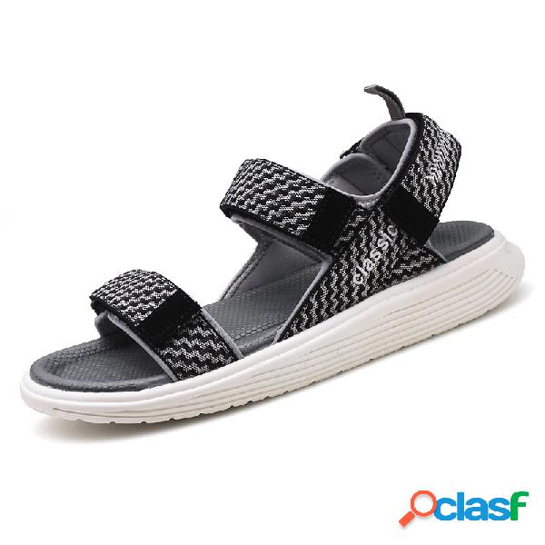 Homens Elegante Tecido Respirável Gancho Loop Casual Praia