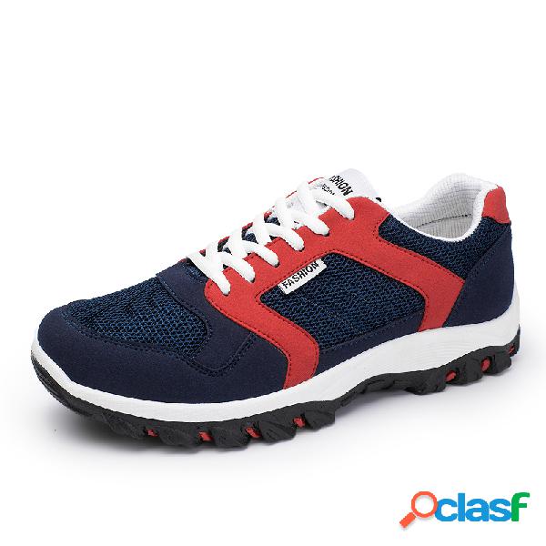 Homens Tecido Cor Bloqueio Caminhadas Não-slip Casual Ao Ar