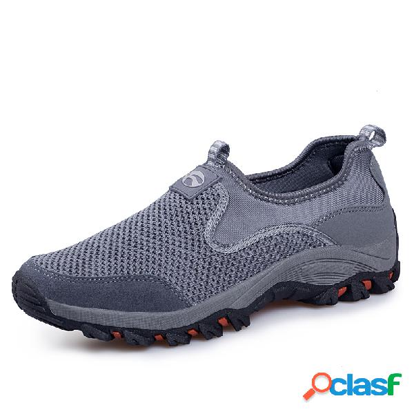 Homens malha ao ar livre esporte respirável andando sapatos