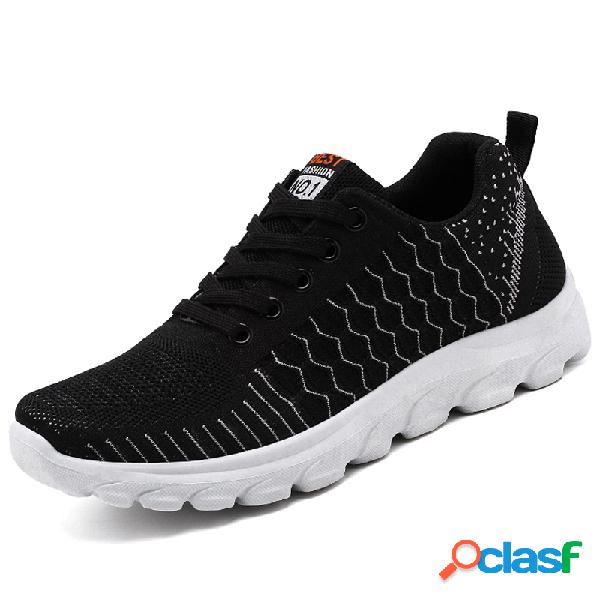 Homens malha malha respirável Casual Running Sneakers