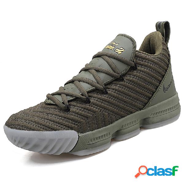 Homens malha sapatos de basquete de absorção de choque