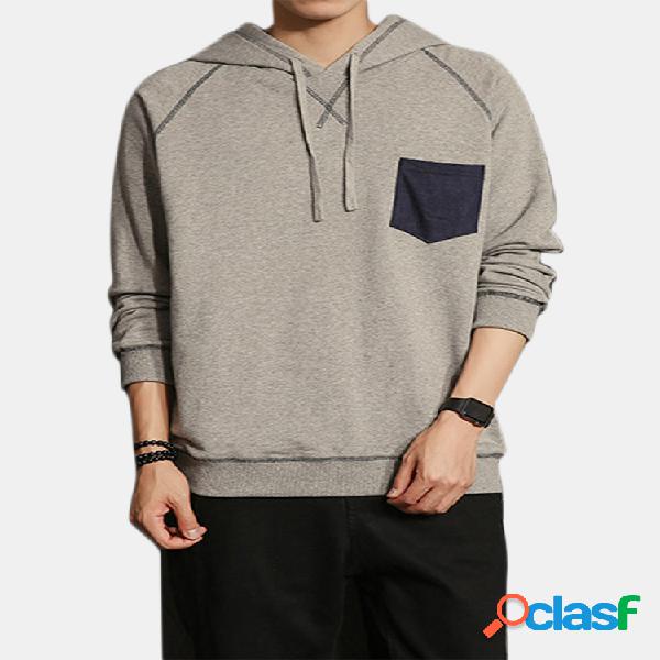 Hoodie Desportivo Casual Desportivo Elegante De Retalhos