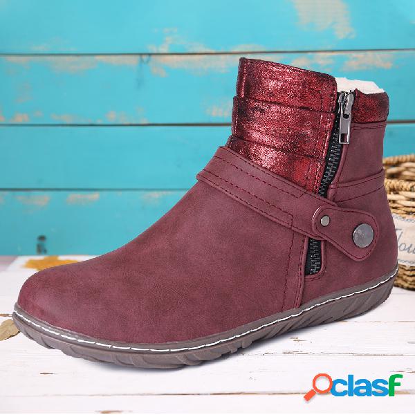 LOSTISY Forro quente emenda Zipper antiderrapante Casual