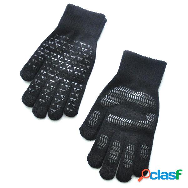 Luvas de malha quente antiderrapante luvas de tela de toque
