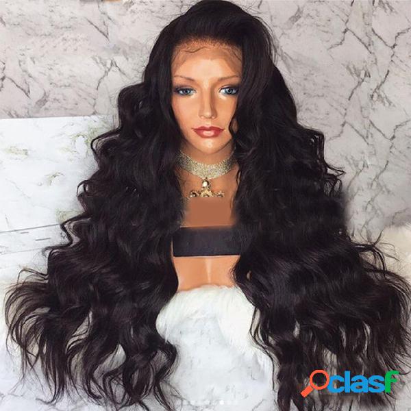 Médio Pontuação Natural Preto Longo Encaracolado Cabelo