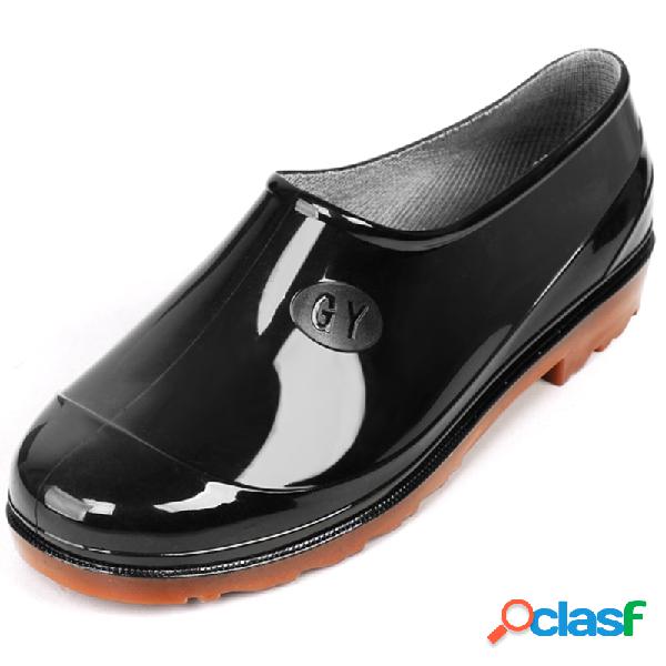 Men Low Top impermeável antiderrapante botas de chuva no