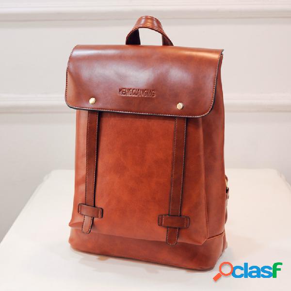 Men Solid Casual Multifunction Laptop Flap Backpack