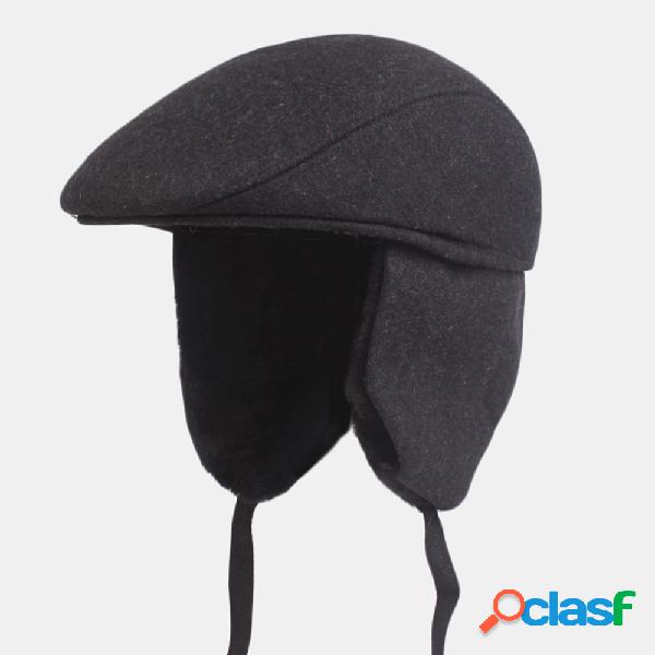 Men Thick Orelha Boina de proteção Caps Warm Forward Cap