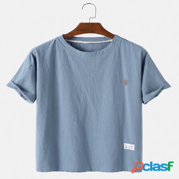 Mens Solid Color Loose Casual Light Summer em torno do