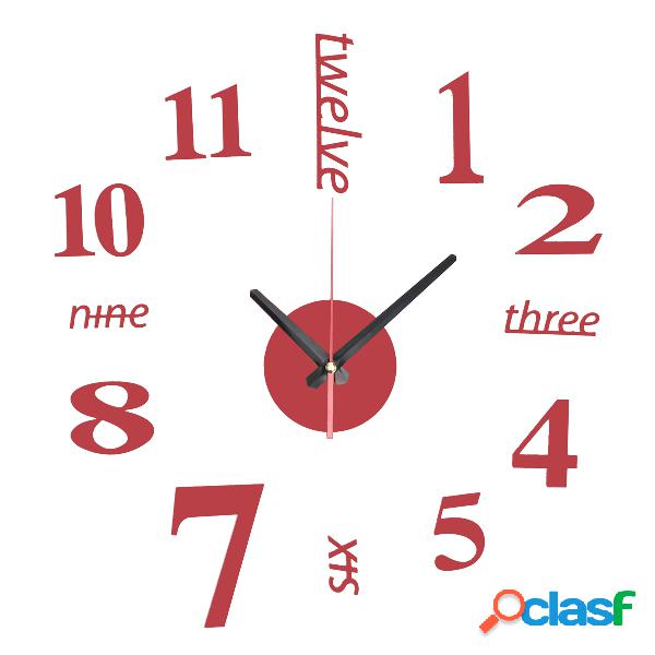 Mini Modern DIY Wall Clock 3D Sticker Quartz Needle Horloge