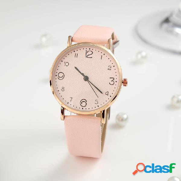 Moda bonito mulheres relógios couro Banda ouro rosa Caso