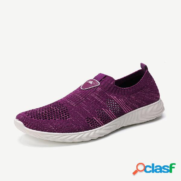Mulheres Casual Walking Soft Deslizamento de malha exclusiva