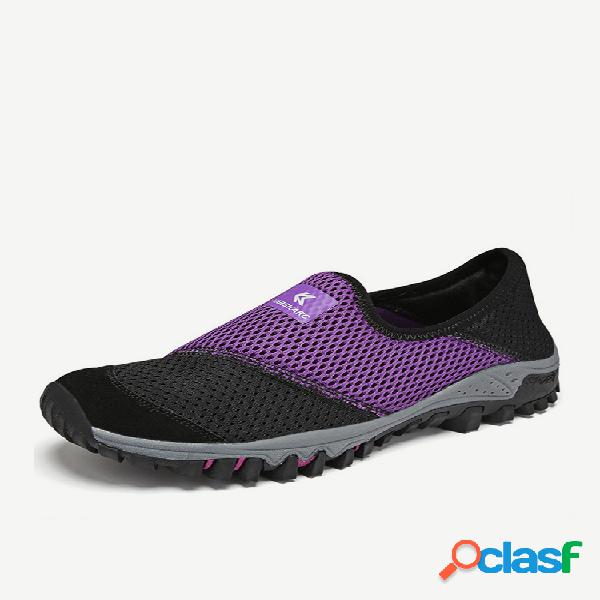 Mulheres Cor Splicing Slip On Casual Malha Caminhadas Ao Ar