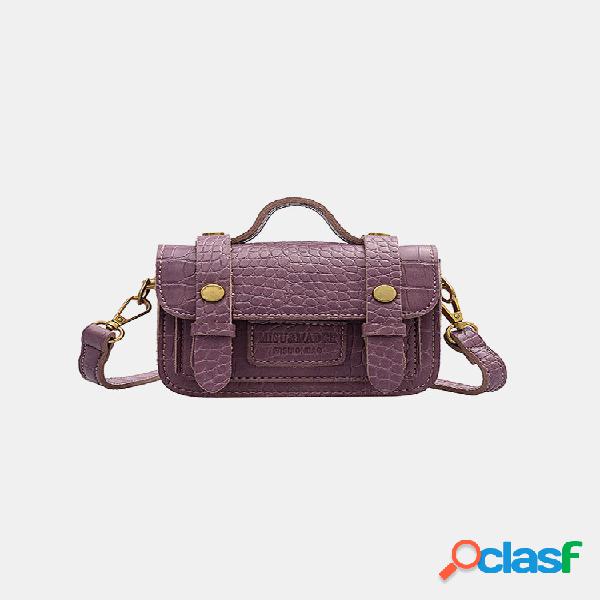 Mulheres Jacaré Praça sólida Bolsa Crossbody Bolsa