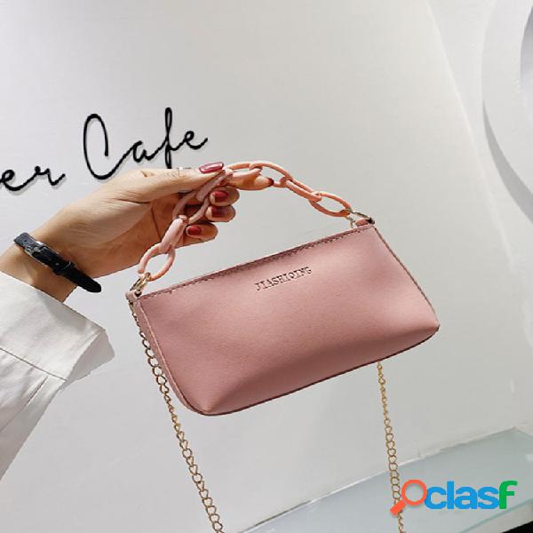 Mulheres cadeia grossa arco ombro pu Bolsa bolsa