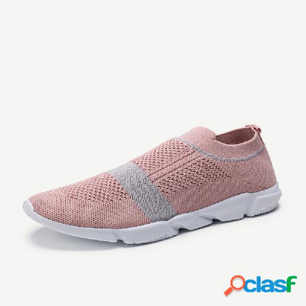 Mulheres de malha malha Slip On Sport Walking Shoes