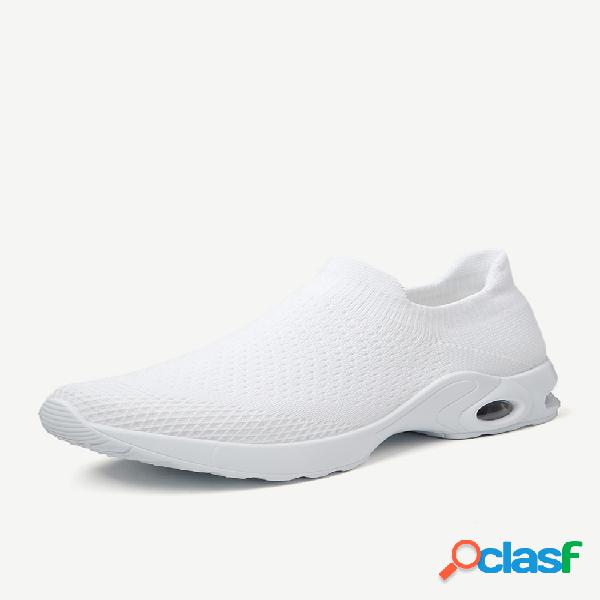 Mulheres luz malha andando meia sapatos deslizamento nas
