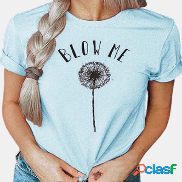 O-pescoço Overhead T-shirt de manga curta para as Mulheres