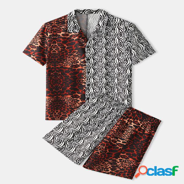 Patchwork Leopard & Zebra Printing Two Pieces Outfits