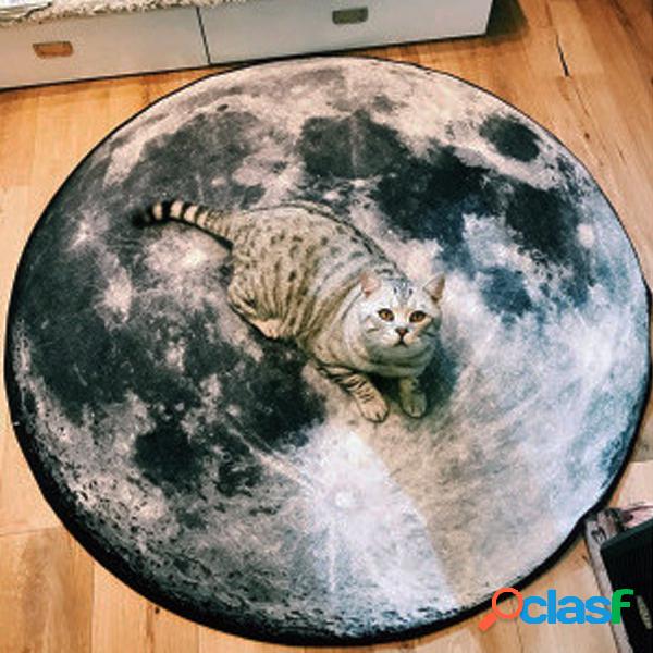 Planet Moon Earth Venus Padrão Carpet Round Soft Tapete de