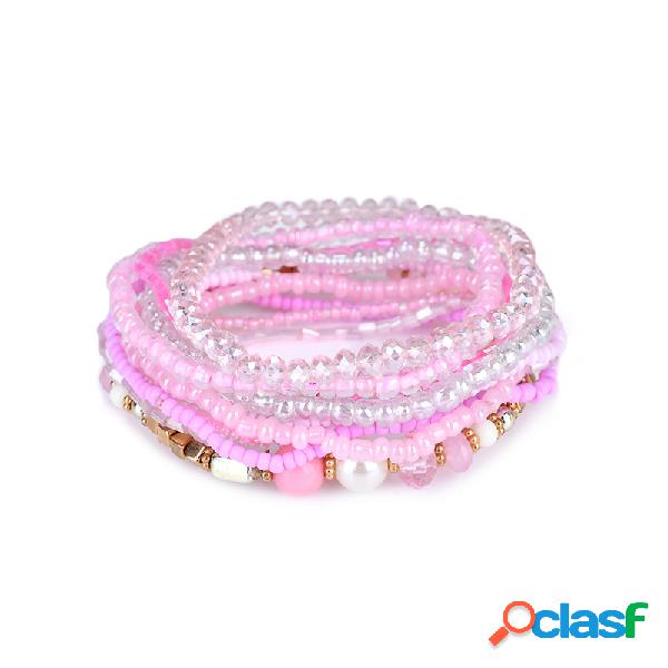 Pulseira Bohemian Mulher Multilayer Beads Pulseira De Praia
