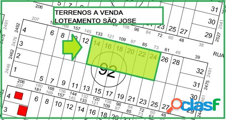 Terrenos Loteamento São José - 360,00m² cada