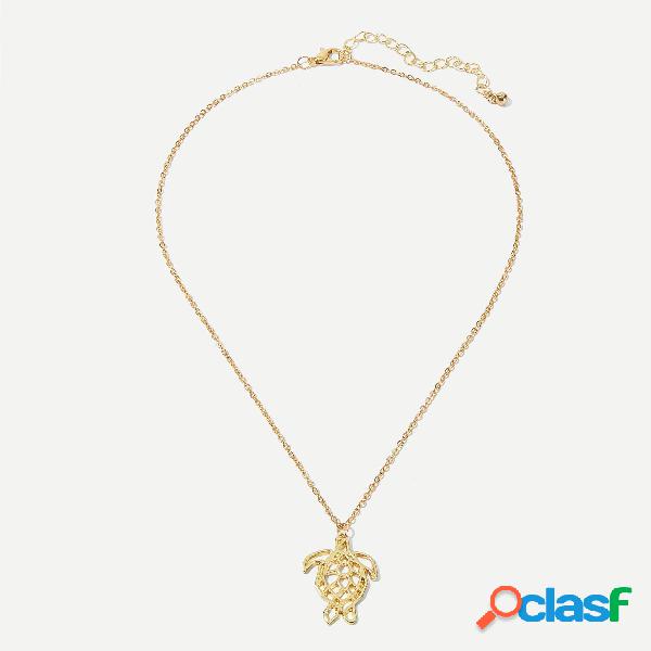 Trendy oco Tartaruga Pingente colar de corrente colar de