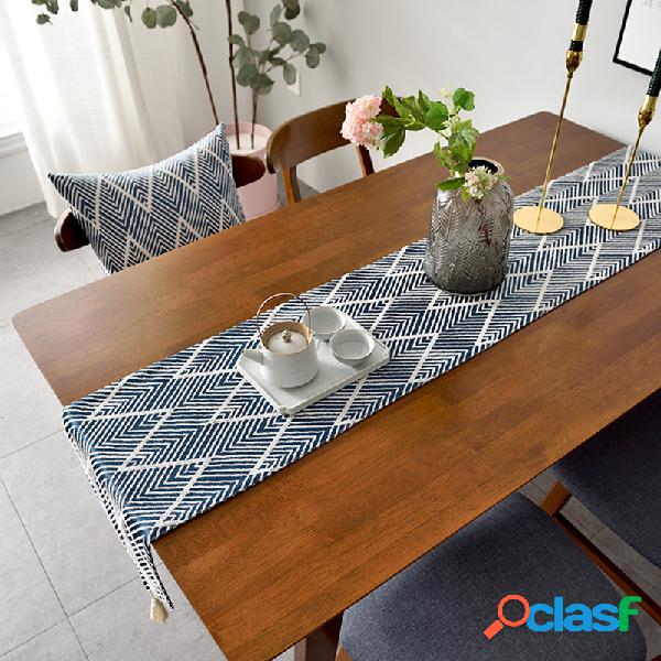 Triângulo Padrão Caminho de mesa de algodão moda moderna