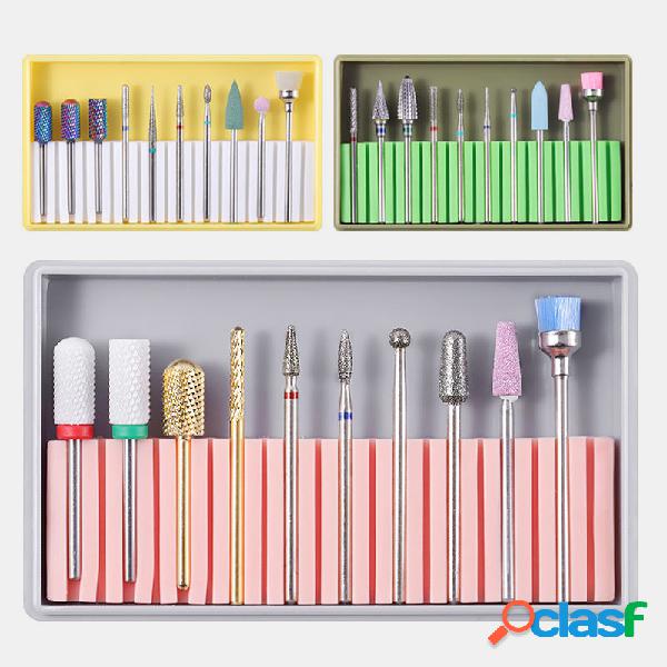 Unhas Broca Bits Kit de Cabeça de Moagem Elétrico Unhas