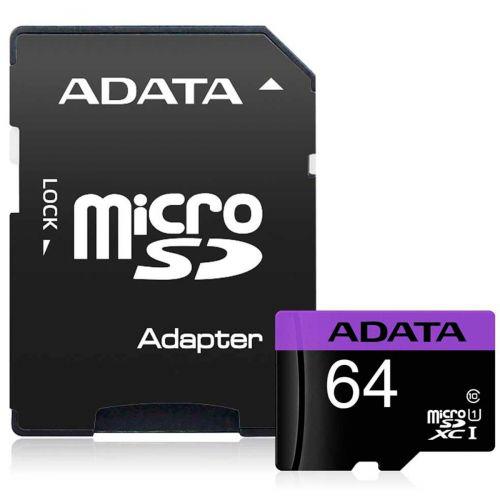 Cart\u00e3o 64GB Micro SDXC Com Adaptador SD - Adata -