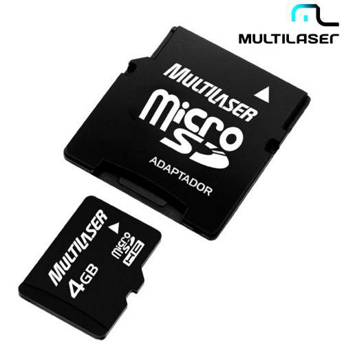 Cart\u00e3o de Mem\u00f3ria Micro SD 4 GB + Adaptador SD -