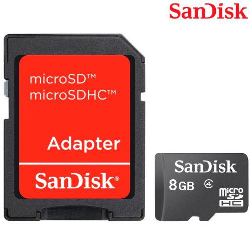 Cart\u00e3o de Mem\u00f3ria Micro SDHC Sandisk Com 8GB de