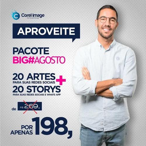 Pacote De 20 Artes Para Redes Sociais + 20 Storys Das Mesmas