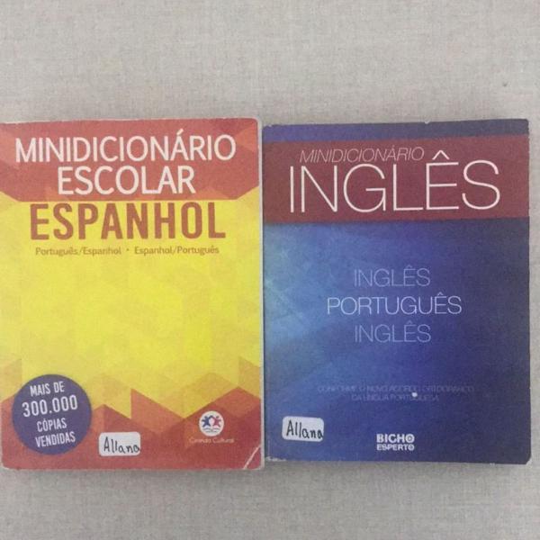 kit dicionário de inglês e espanhol