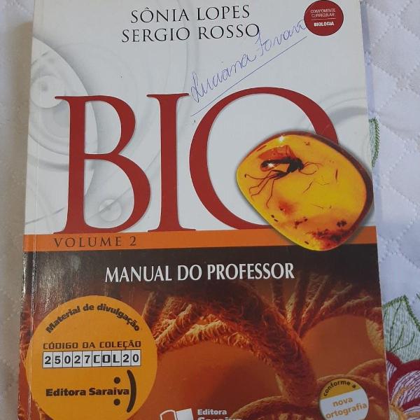 livro biologia vol 2 manual do professor - sônia lopes e