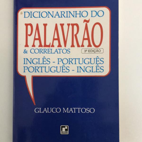 livro dicionarinho do palavrão; inglês português;