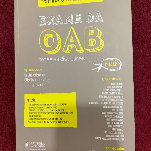 livro exame da oab todas as disciplinas 2019 11 edição