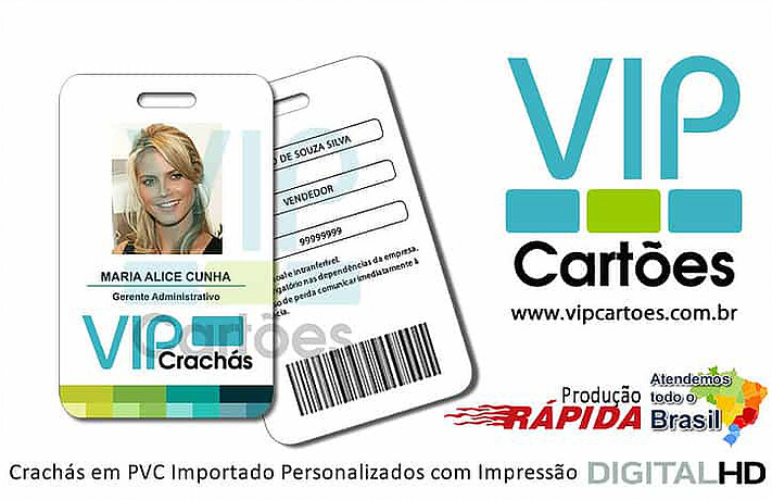 Crachá PVC Personalizado com foto e dados