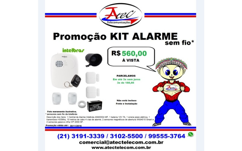 Promoção de um Kit Alarme sem fio