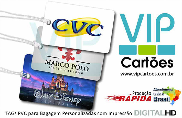 TAG Bagagem PVC Personalizada colorida HD