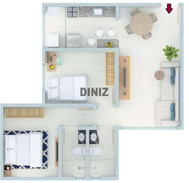 Apartamento, Santa Mônica, 2 Quartos, 2 Vagas, 1 Suíte