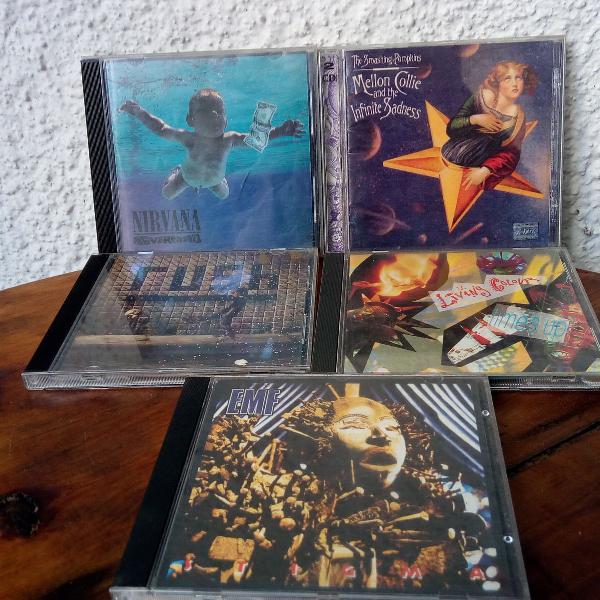 CDs Nirvana, Rush, Living Coulors, Smashing Pumpkins. emf,