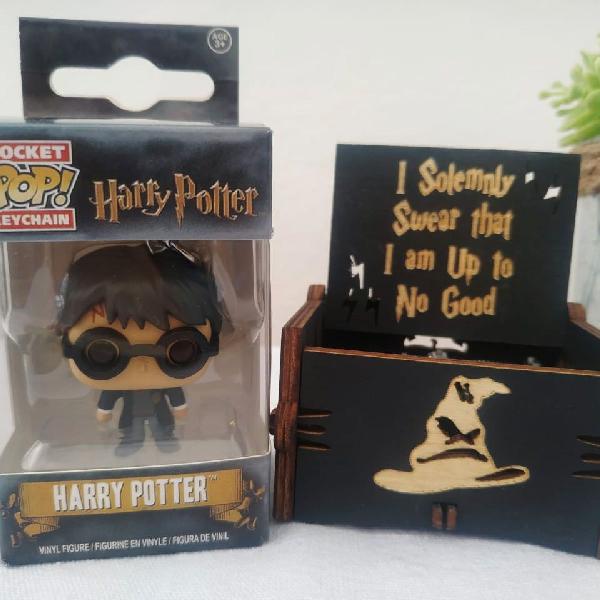 Kit caixinha de Música + Chaveiro Harry Potter