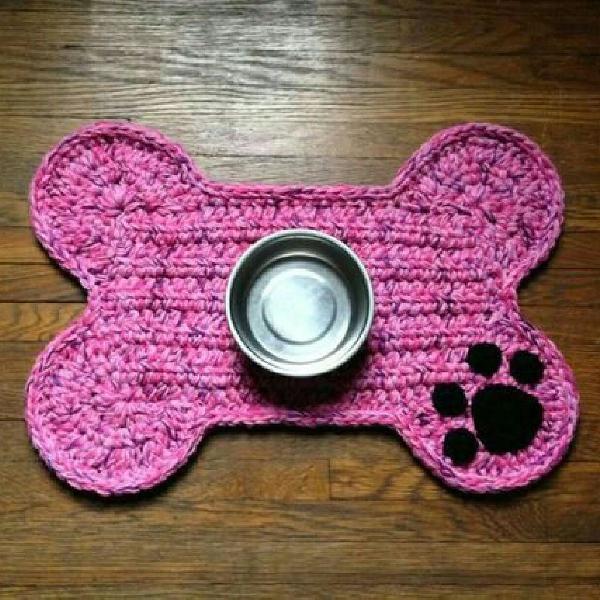 Tapete Pet Osso em Crochet
