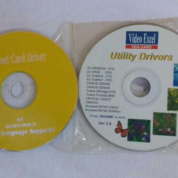 cd de vídeo vga excel drivers vintage anos 90 - novo