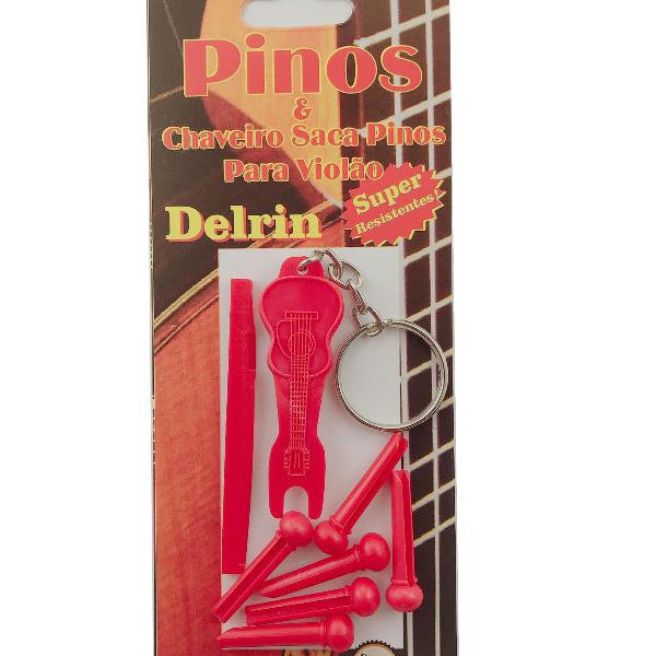 pinos para violão com chaveiro saca pinos (delrin)