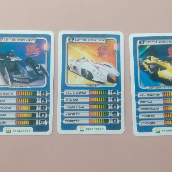3 Cards Carros Speed Racer E Corredor X Petrobras Posto Br