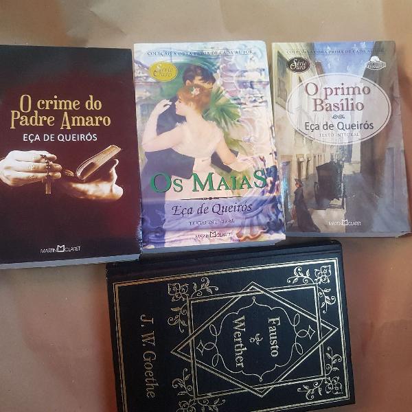 3 livros Eça de Queiroz + 1 Livro J.w.Goethe ( Fausto e