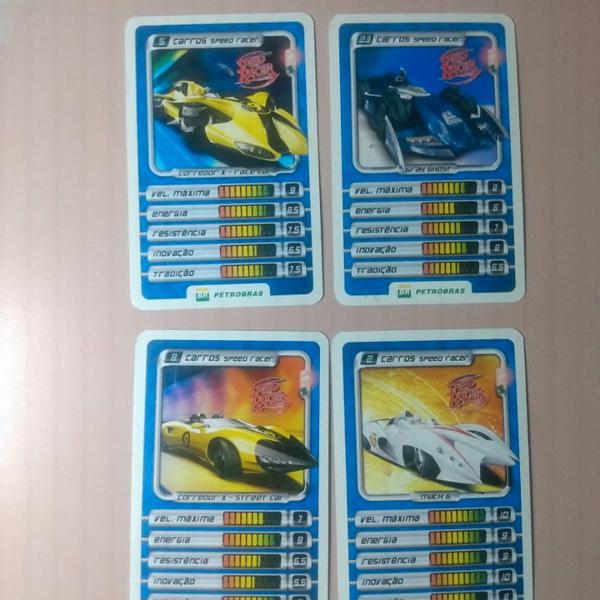4 Cards Carros Speed Racer E Corredor X Petrobras Posto Br